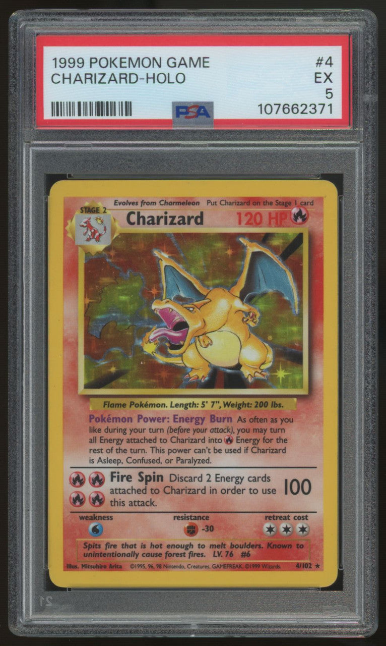 1999 Pokemon Charizard Base Set Unlimited Holo #4 PSA 5 (D)