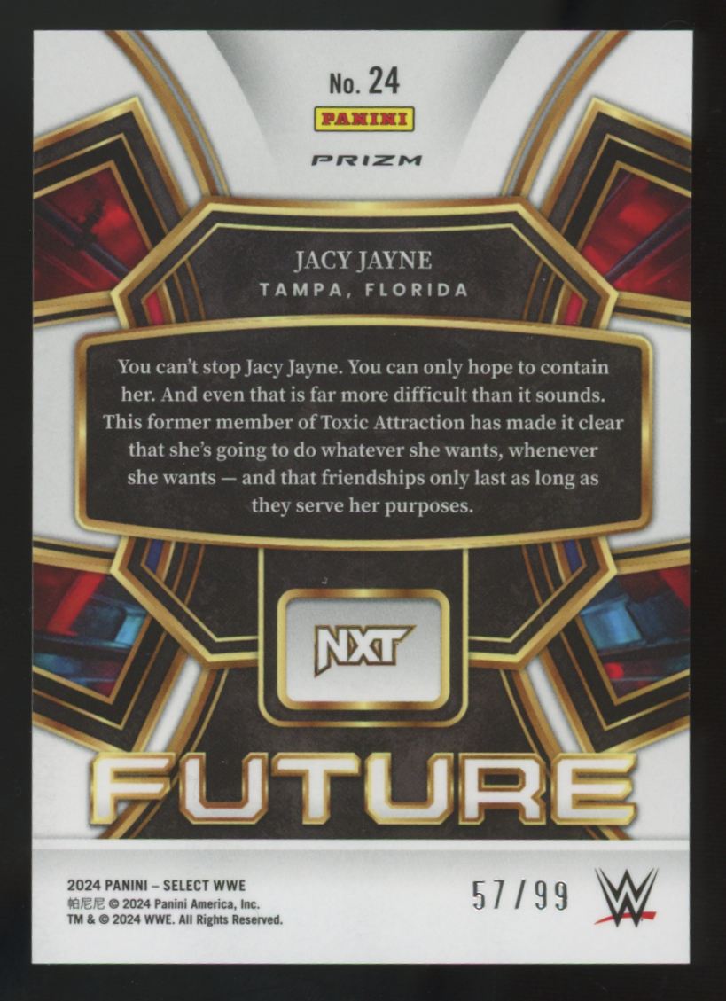 2024 Panini Select WWE Jacy Jayne Future Red Prizm /99 #24