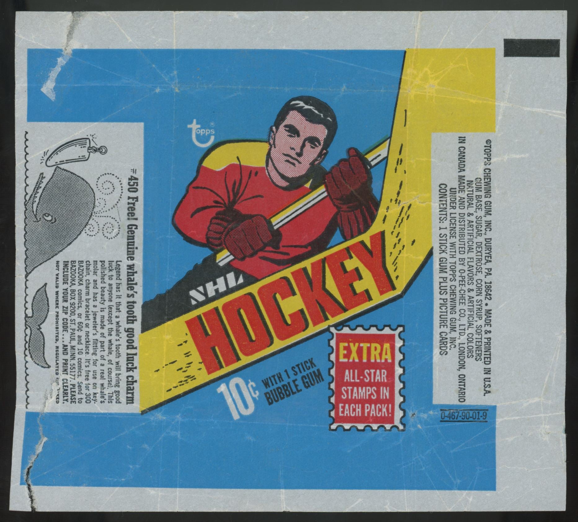 1969-70 Topps Hockey Wrapper (Small Tear)