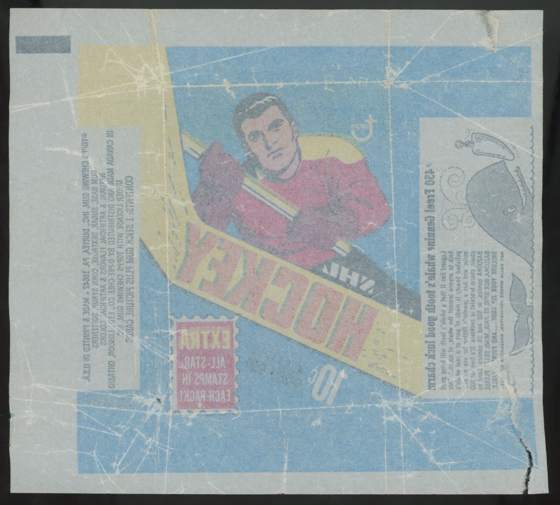 1969-70 Topps Hockey Wrapper (Small Tear)