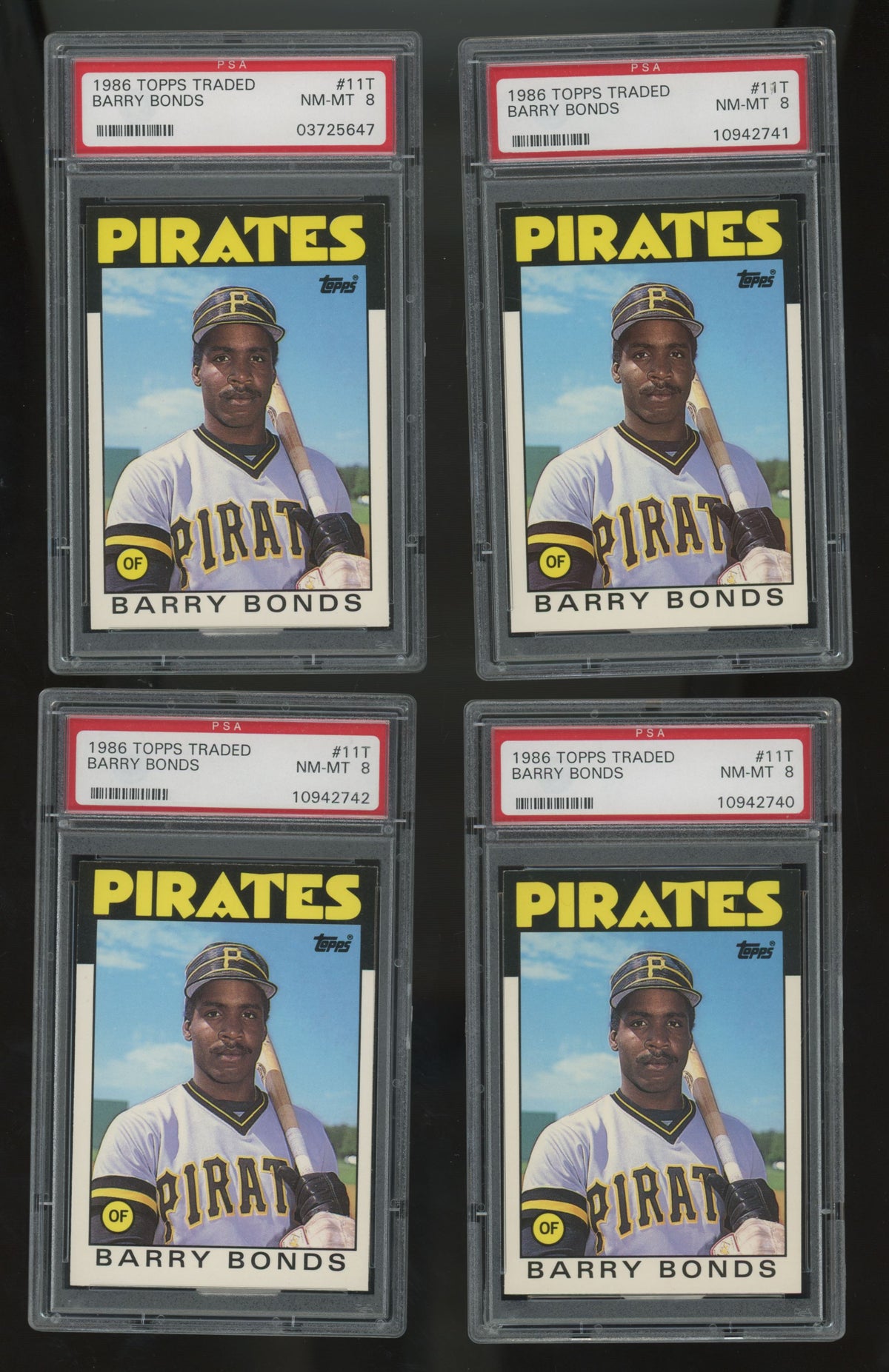 1986 Topps Traded Barry Bonds RC #11T PSA 8 (Lot Of 10)