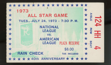 1973 MLB Baseball All Star Game 40th Anniversary Ticket Stub