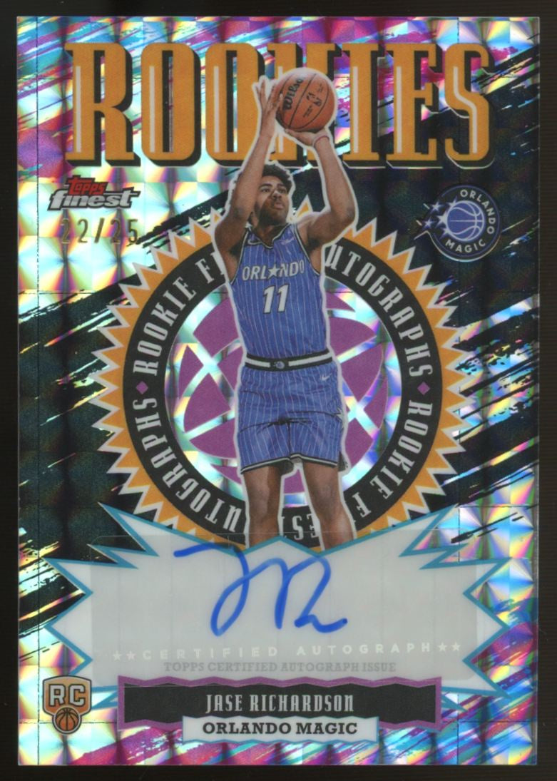 2025-26 Topps Finest Jase Richardson RC Finest Rookies Black Geometric Auto /25