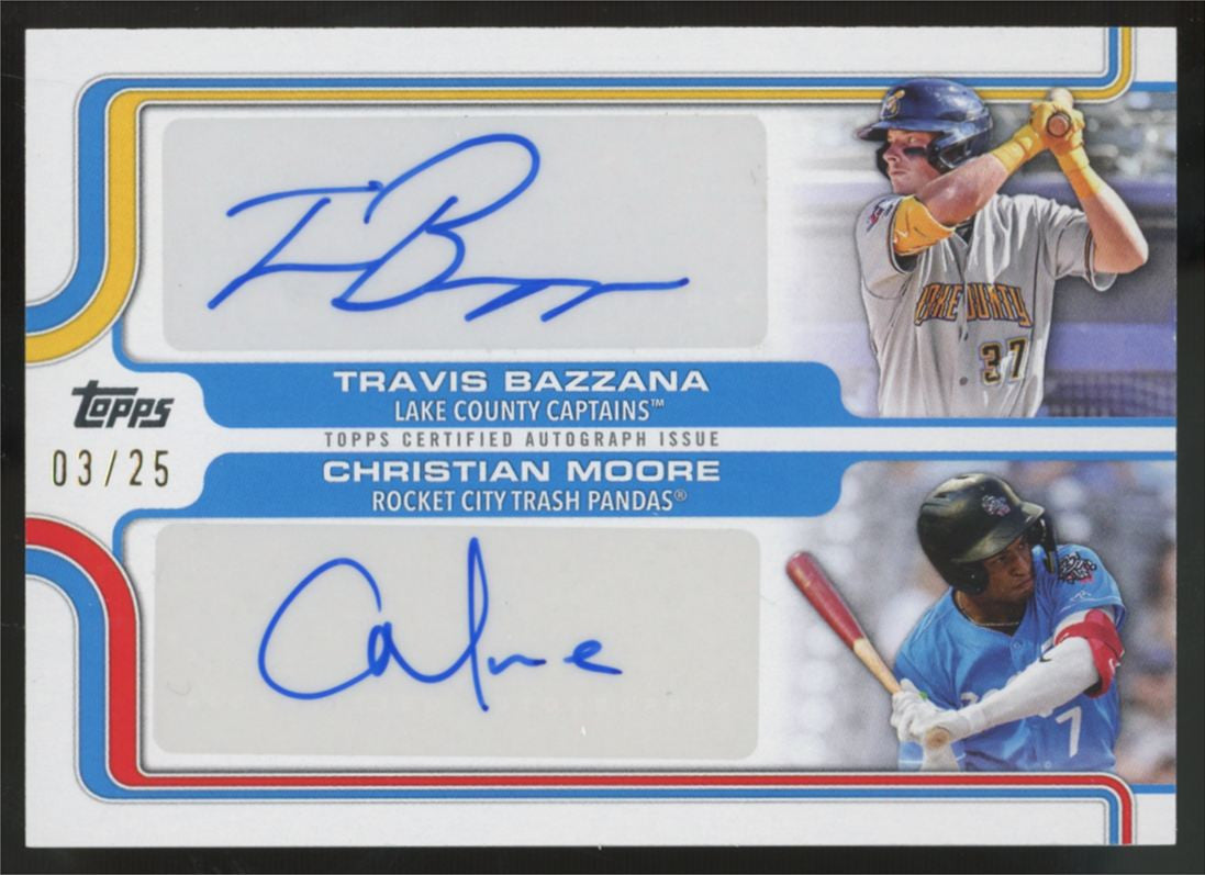 2025 Topps Pro Debut Travis Bazzana/Christian Moore Dual Auto /25 #PDD-BM