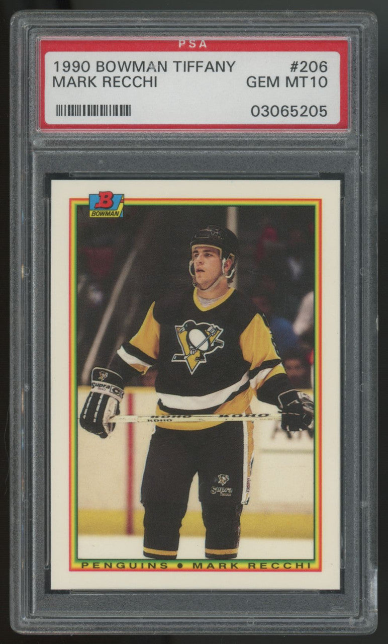 1990-91 Bowman Tiffany Mark Recchi RC #206 PSA 10
