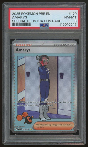 2025 Pokemon Amarys Prismatic Evolutions Special Illustration Rare #170 PSA 8