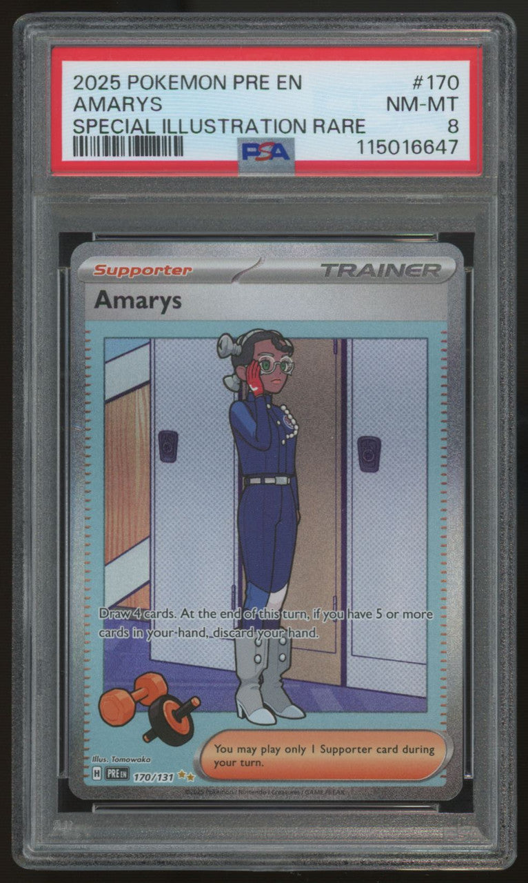 2025 Pokemon Amarys Prismatic Evolutions Special Illustration Rare #170 PSA 8