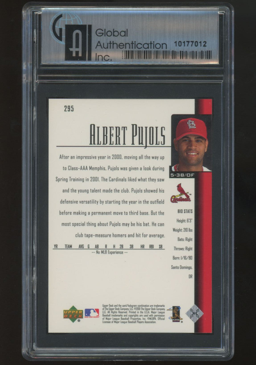 2001 Upper Deck Albert Pujols RC Star Rookie #295 GAI 10