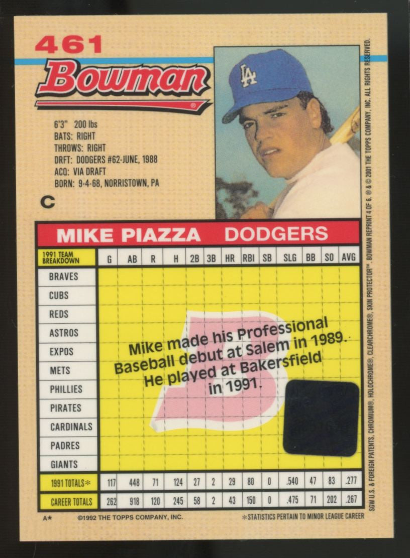 1992 Bowman Mike Piazza RC #461