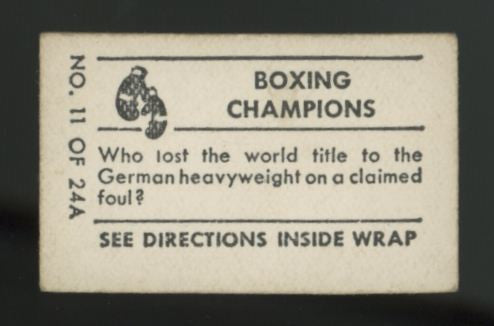 1948 Topps Magic Jack Sharkey Boxing Champions #11 G/VG