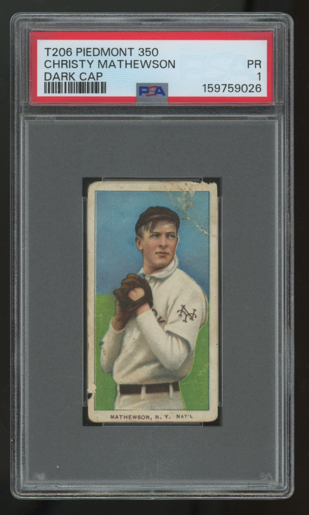 1909-11 T206 Piedmont 350 Christy Mathewson Dark Cap PSA 1