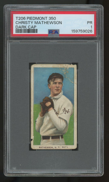 1909-11 T206 Piedmont 350 Christy Mathewson Dark Cap PSA 1