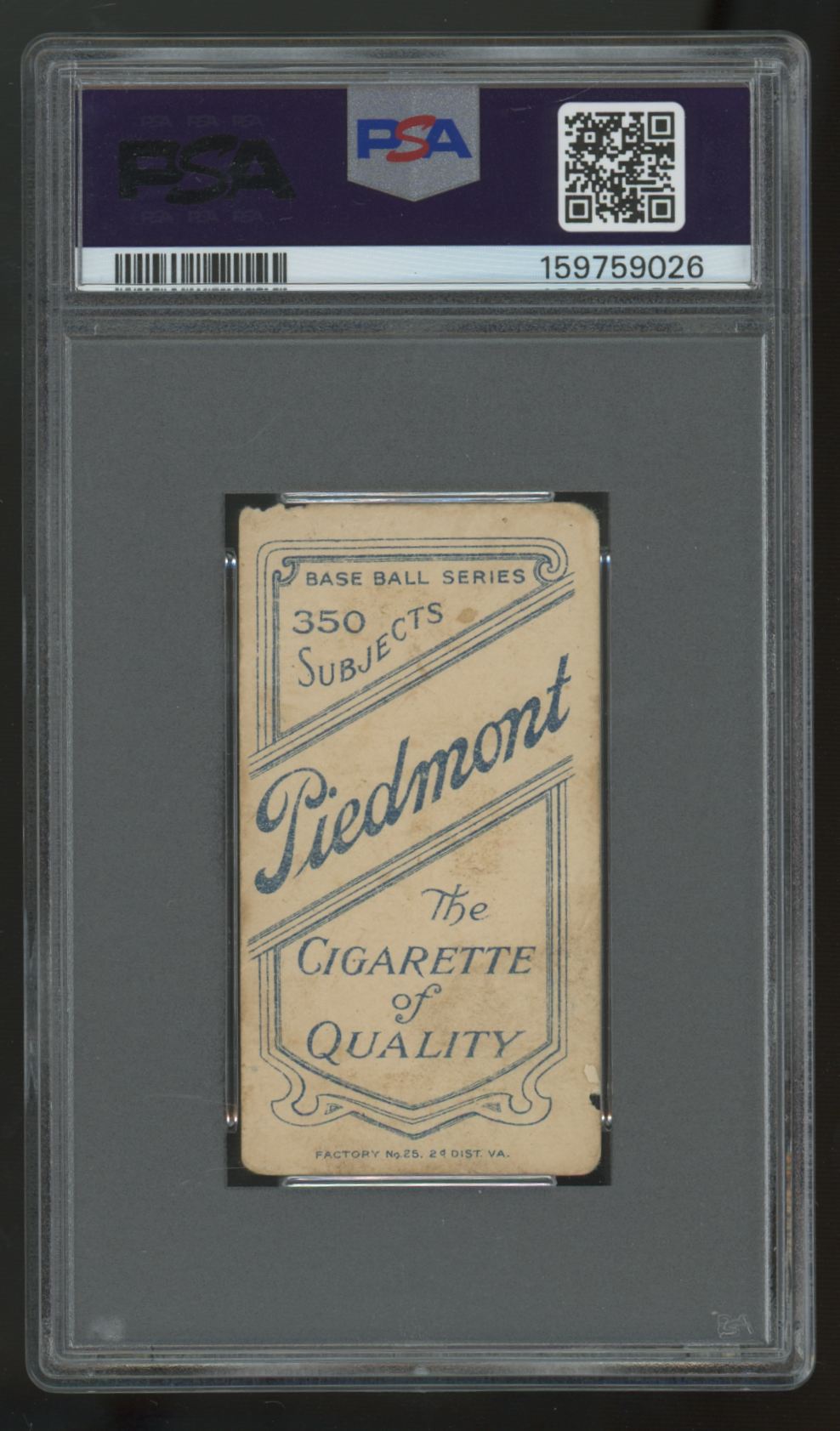 1909-11 T206 Piedmont 350 Christy Mathewson Dark Cap PSA 1
