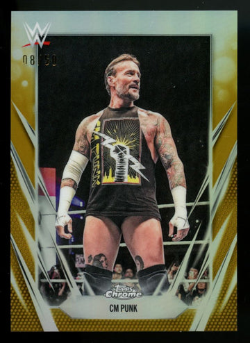 2026 Topps Chrome WWE CM Punk Gold Refractor /50 #49