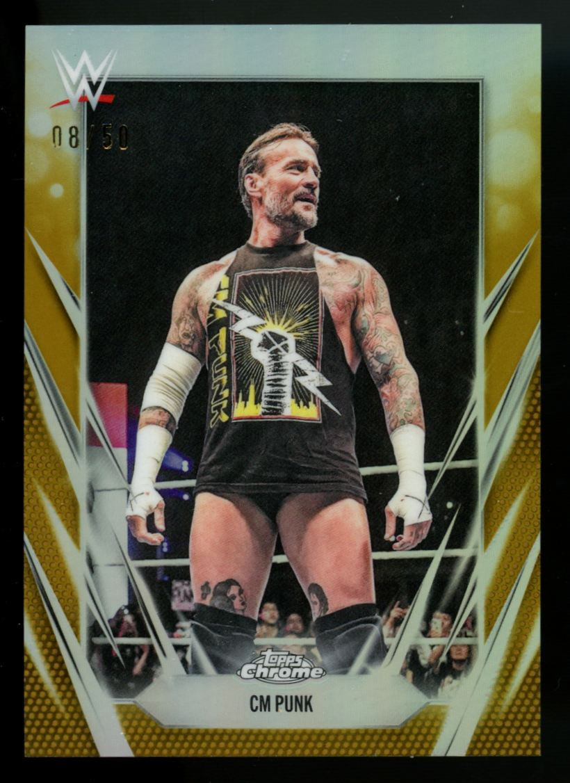 2026 Topps Chrome WWE CM Punk Gold Refractor /50 #49