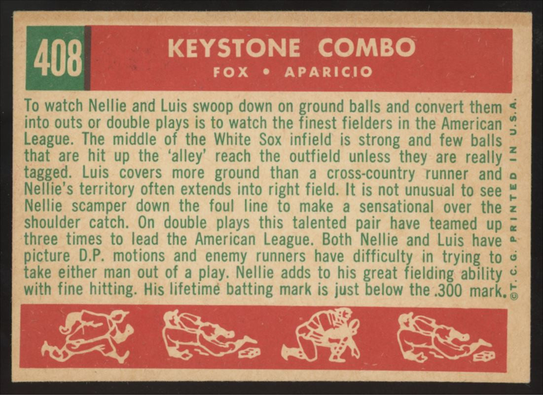 1959 Topps Keystone Combo Fox/Aparicio #408 EX/MT