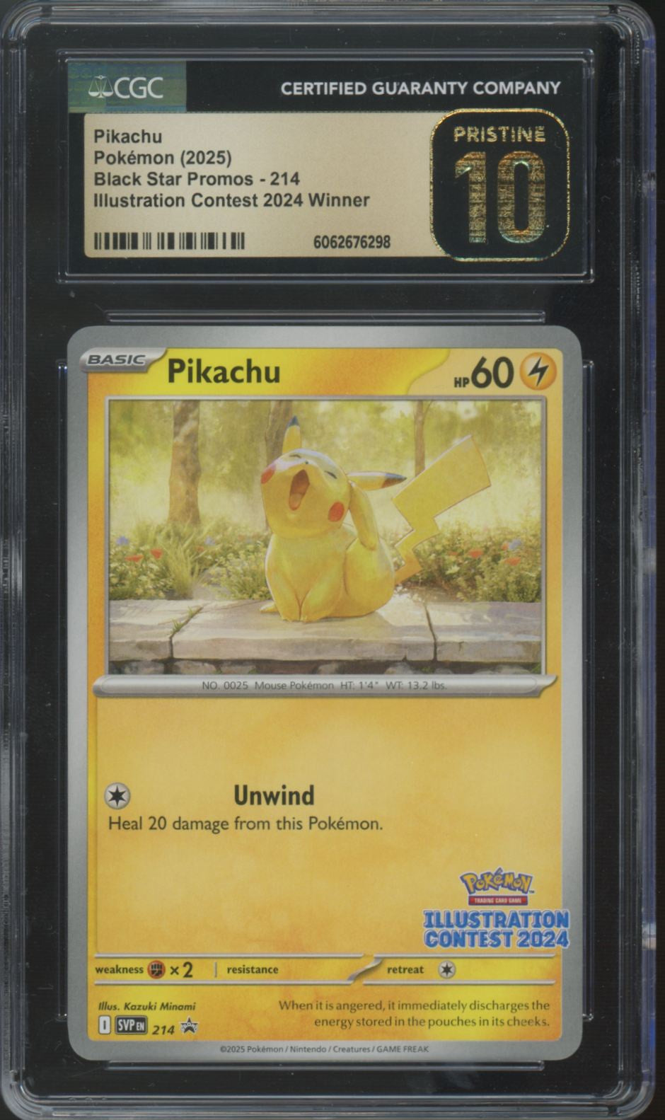 2025 Pokemon Pikachu Illustration Contest 2024 Winner #214 CGC Pristine 10