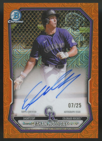 2026 Bowman Chrome Mega Ethan Holliday Orange Auto /25 #BMA-EH