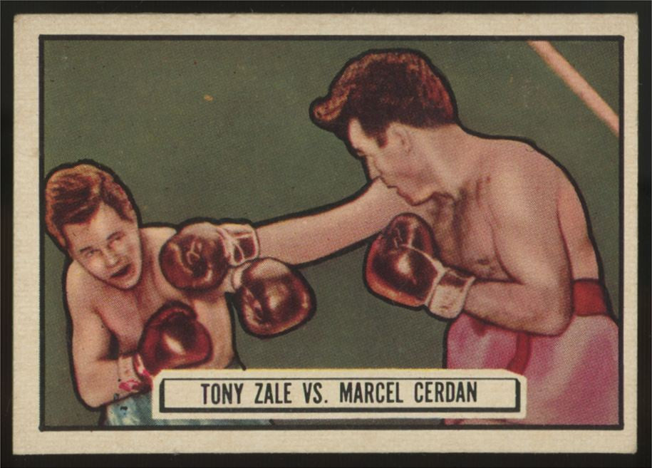 1951 Topps Ringside Tony Zale Vs. Marcel Cerdan #44 VG-EX