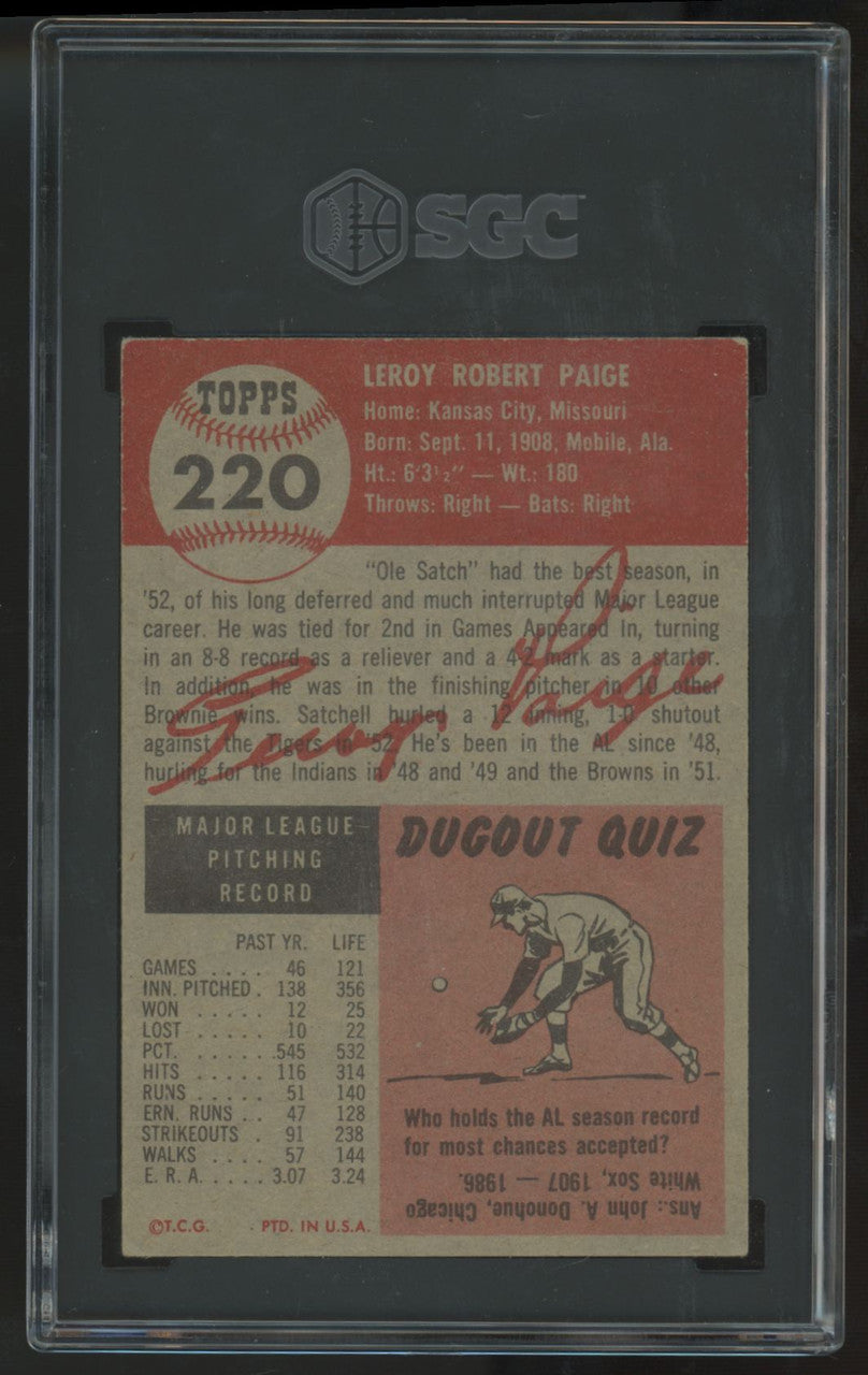 1953 Topps Satchel Paige #220 SGC 1.5 *569