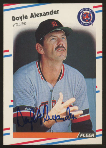 1988 Fleer Doyle Alexander #51 Signed Auto JSA
