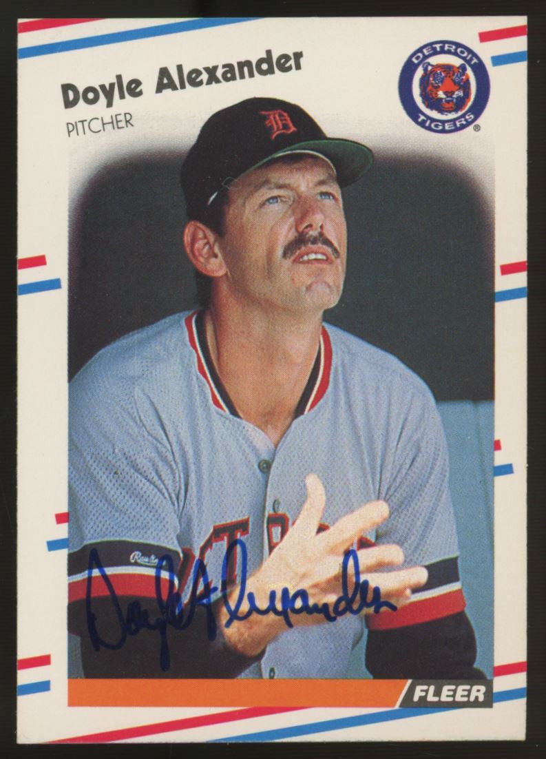 1988 Fleer Doyle Alexander #51 Signed Auto JSA