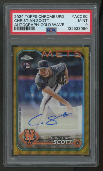 2024 Topps Chrome Update Christian Scott RC Gold Wave Auto /50 #AC-CSC PSA 9