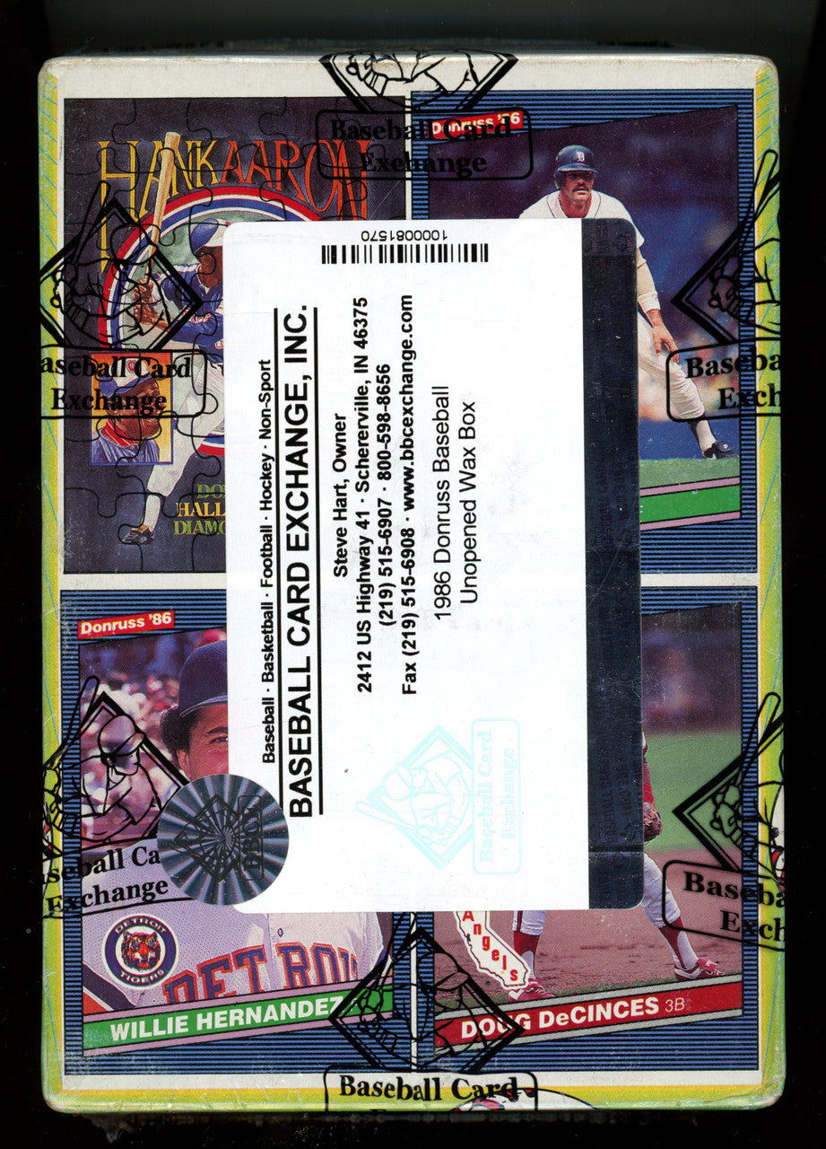 1986 Donruss Baseball Wax Box BBCE Wrapped and Sealed