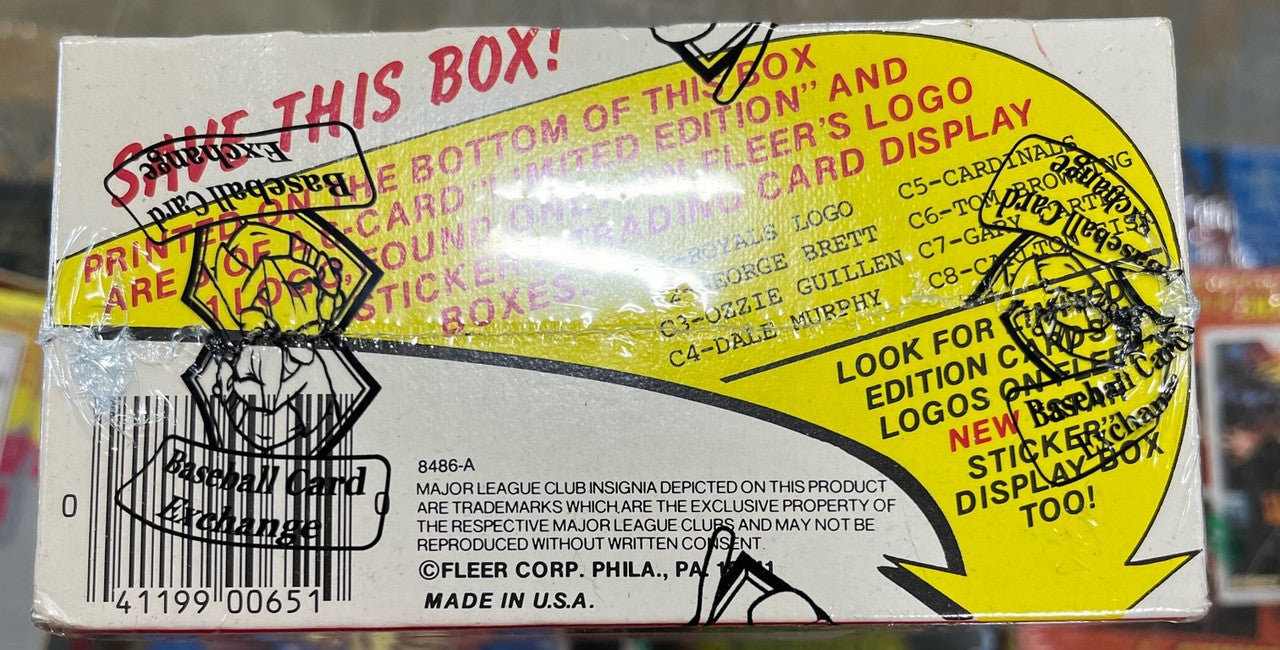 1986 Fleer Baseball Wax Box BBCE Wrapped Sealed