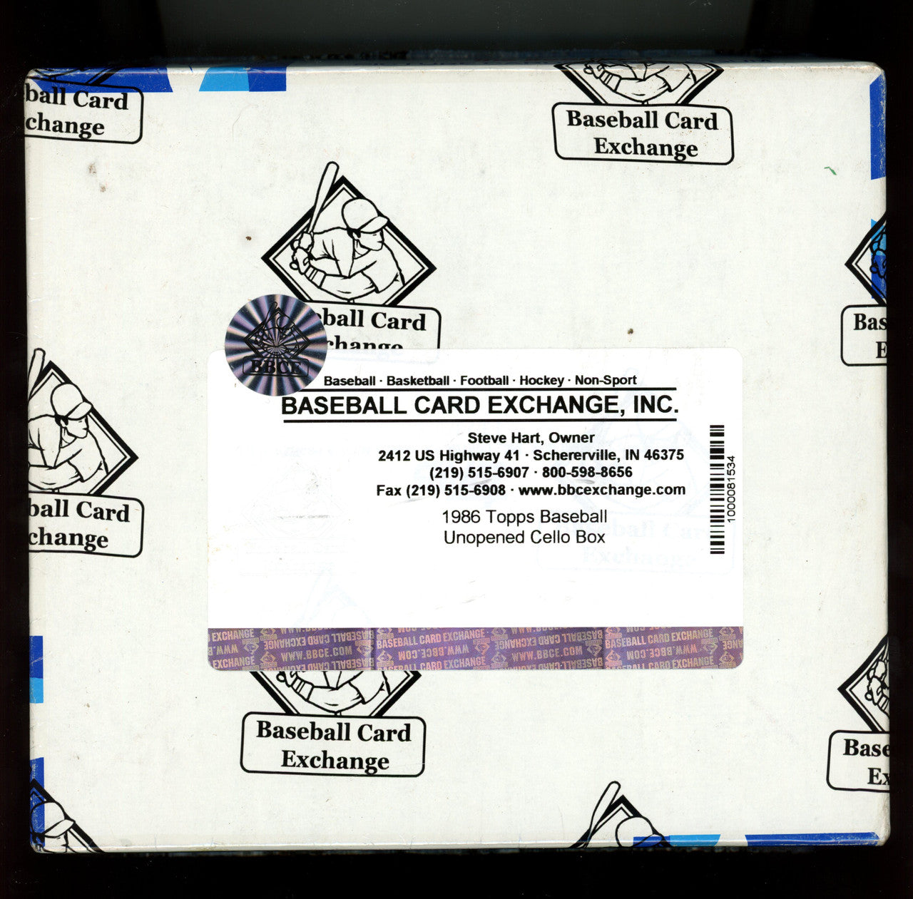 1986 Topps Baseball Cello Pack Box BBCE Wrapped And Sealed