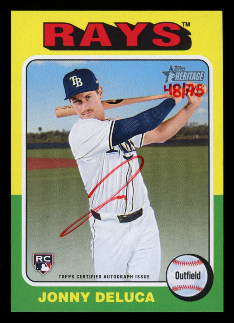 2024 Topps Heritage High Number Jonny Deluca RC Real One Red Ink Auto /75