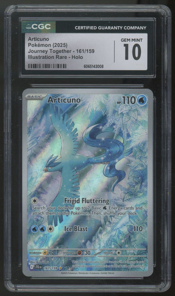 2025 Pokemon Articuno Journey Together Illustration Rare #161 CGC 10