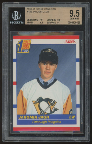 1990-91 Score Canadian Jaromir Jagr RC Draft Choice #428 BGS 9.5