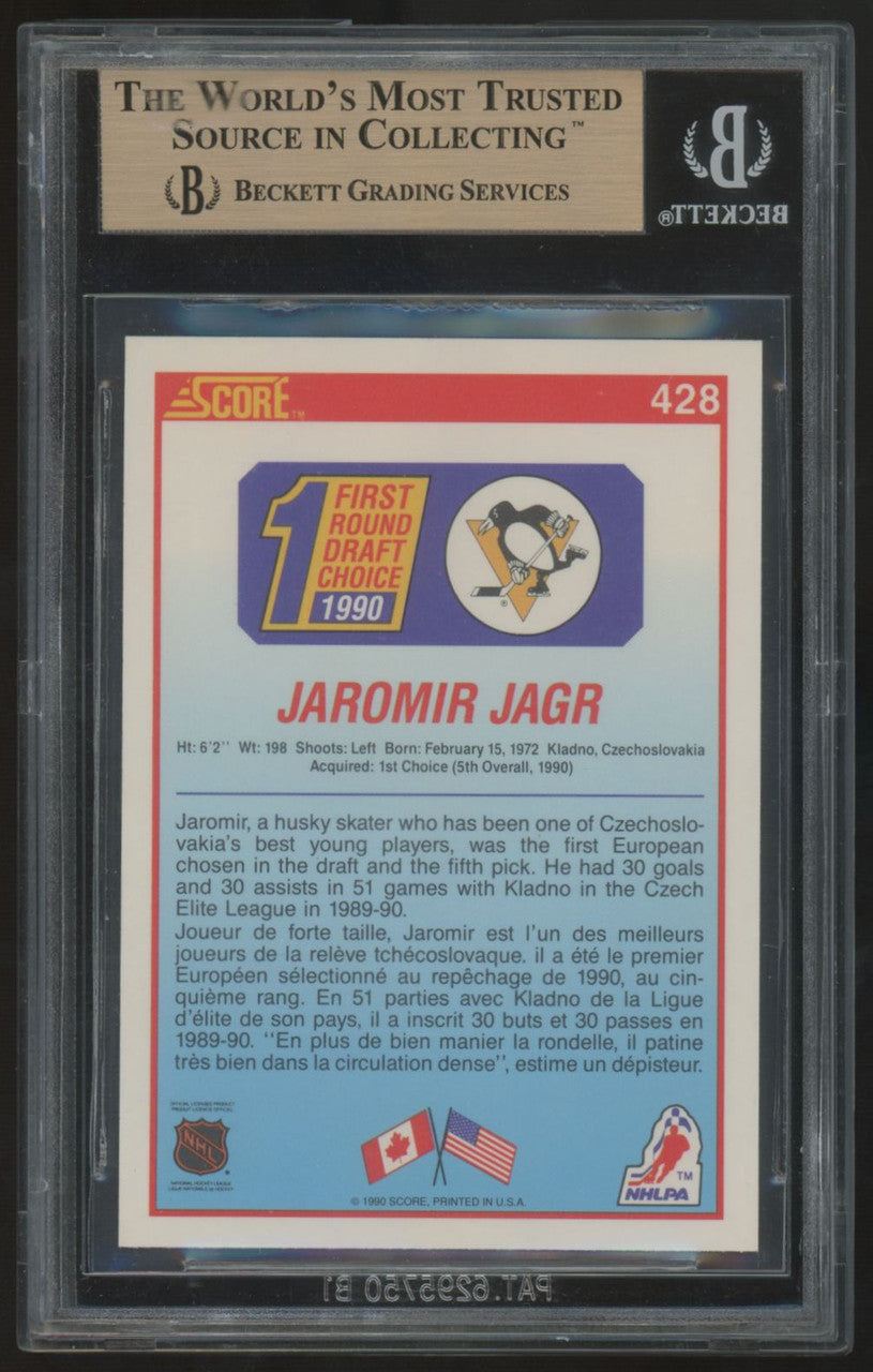1990-91 Score Canadian Jaromir Jagr RC Draft Choice #428 BGS 9.5