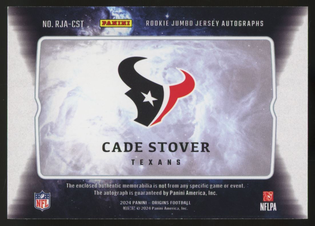2024 Origins Cade Stover RC Patch Auto RPA Blue /49 #RJA-CST