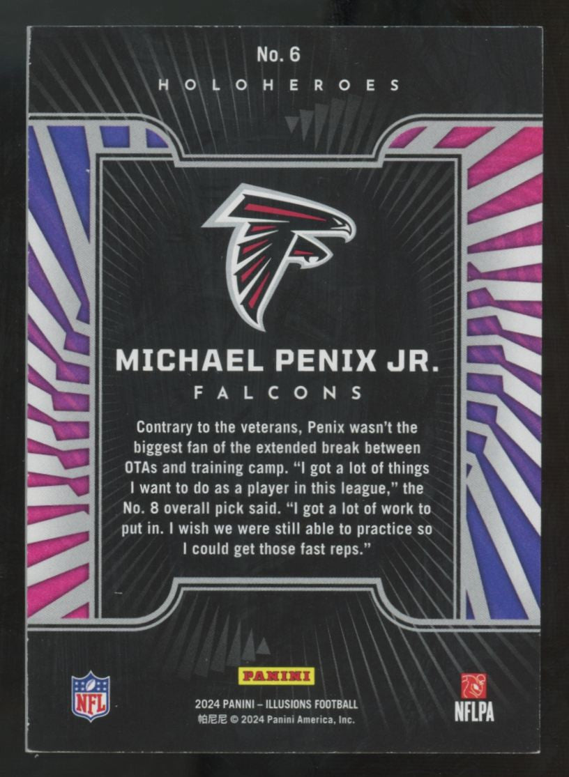 2024 Panini Illusions Michael Penix Jr. RC Holoheroes SSP #6
