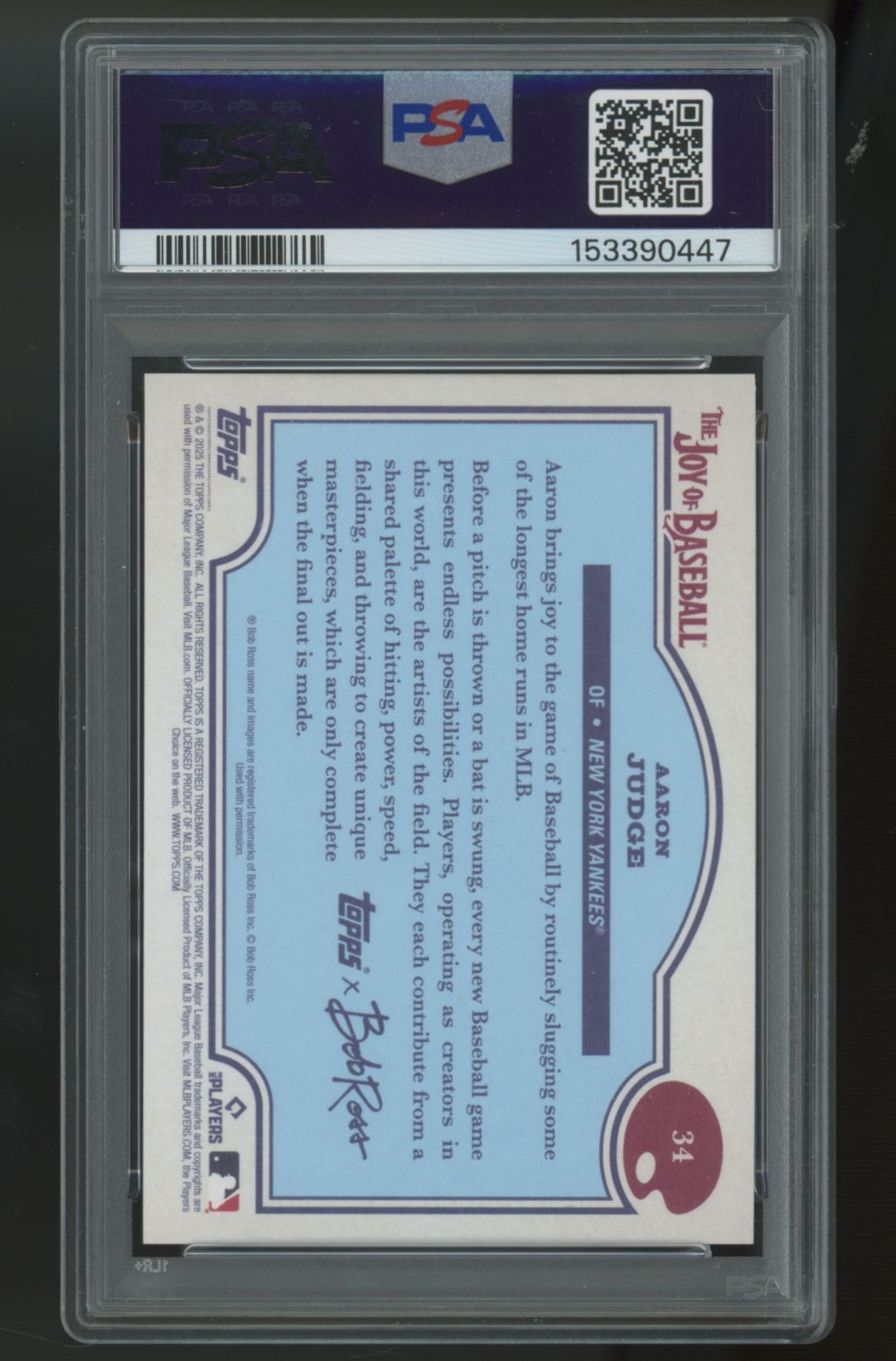 2025 Topps x Bob Ross The Joy Of Baseball Aaron Judge #34 PSA 9