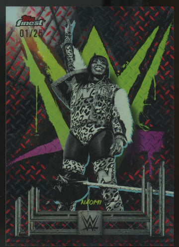 2025 Topps Finest WWE Naomi Common Red/Black Vapor Refractor /25 #39