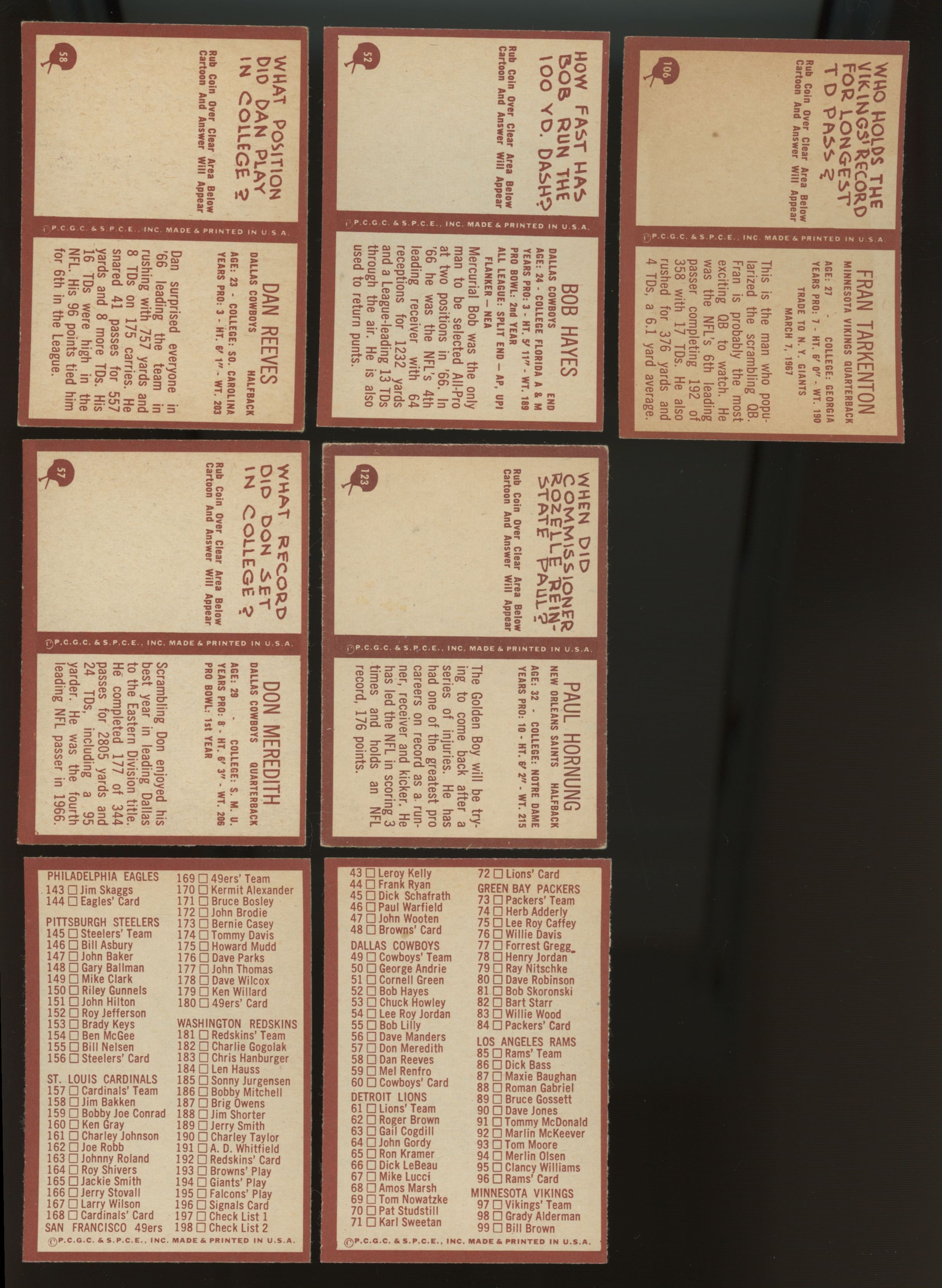 1967 Philadelphia Football Complete Set (198) EX-MT/NM