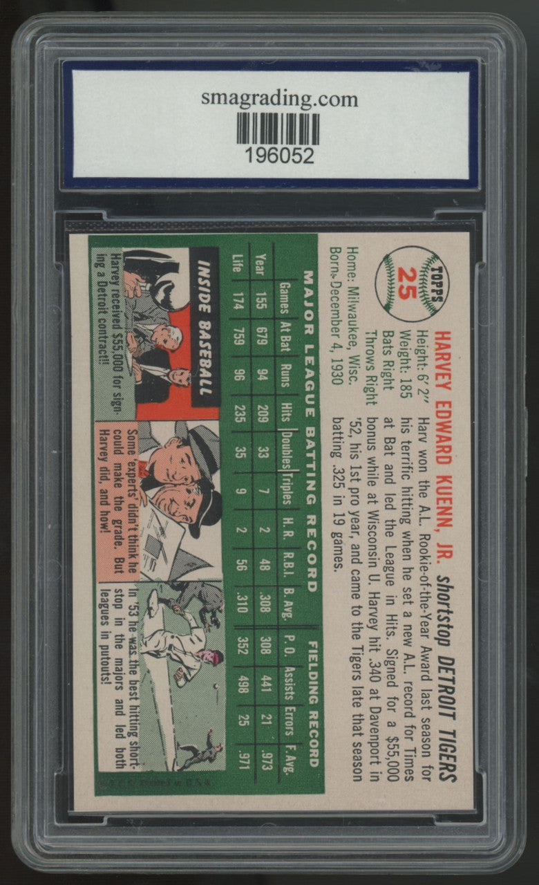 1954 Topps Harvey Kuenn RC #25 SMA 9.5