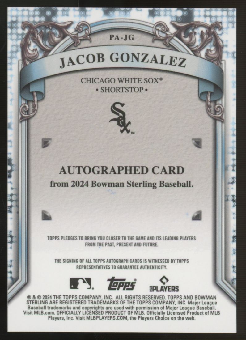 2024 Bowman Sterling Jacob Gonzalez Prospect Auto #PA-JG