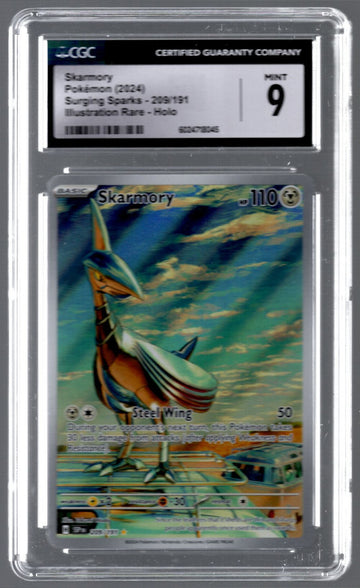 2024 Pokemon Skarmory Surging Sparks Illustration Rare #209 CGC 9