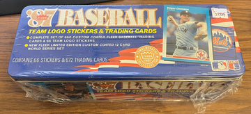 1987 Fleer Glossy Baseball Tin Set (Tear in Shrink Wrap)