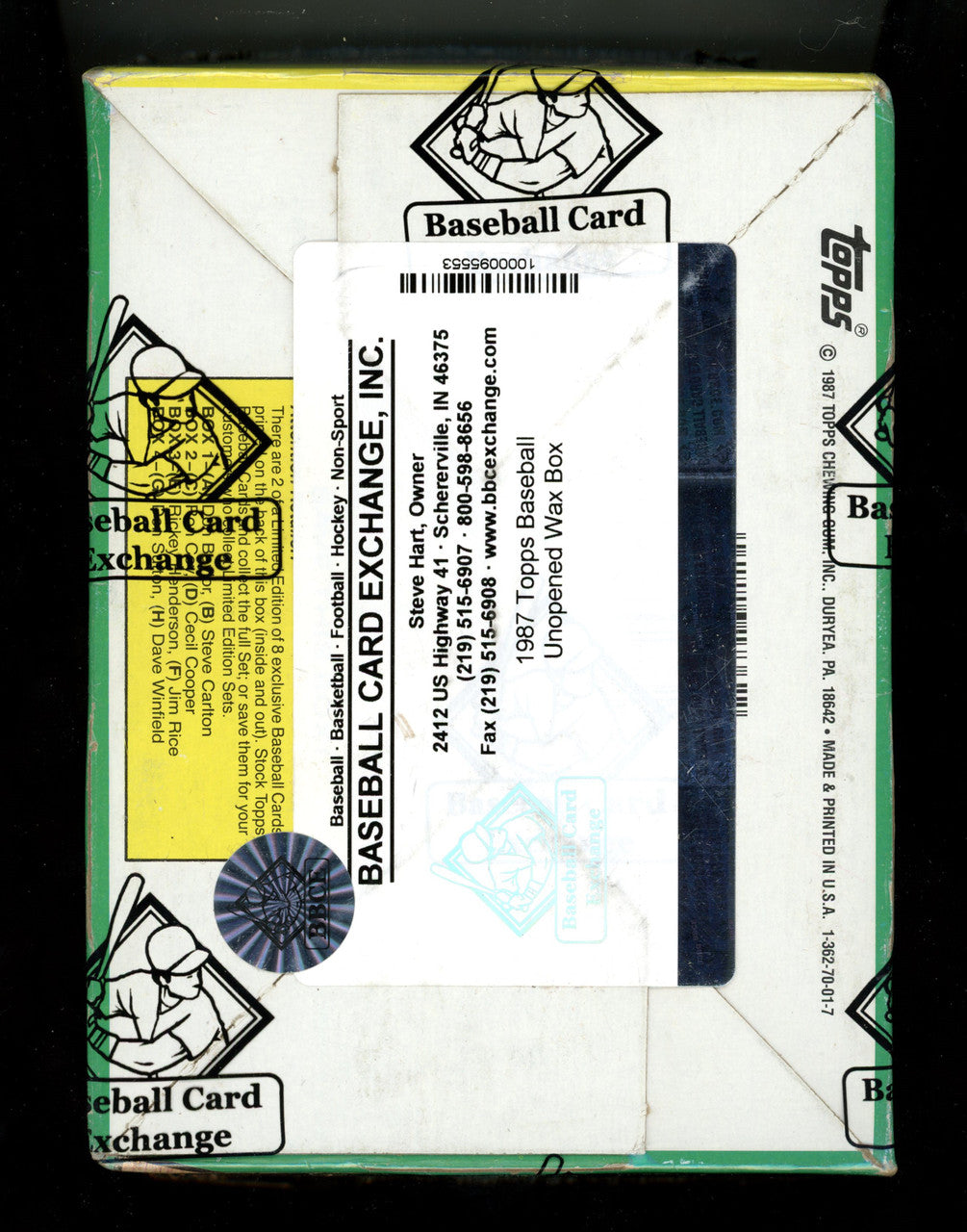 1987 Topps Baseball Wax Box BBCE Wrapped And Sealed