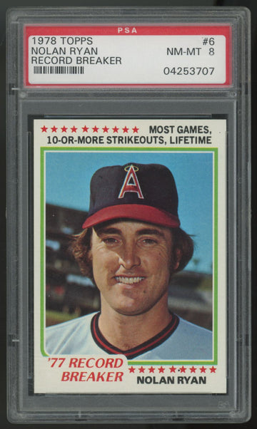 1978 Topps Nolan Ryan Record Breaker #6 PSA 8