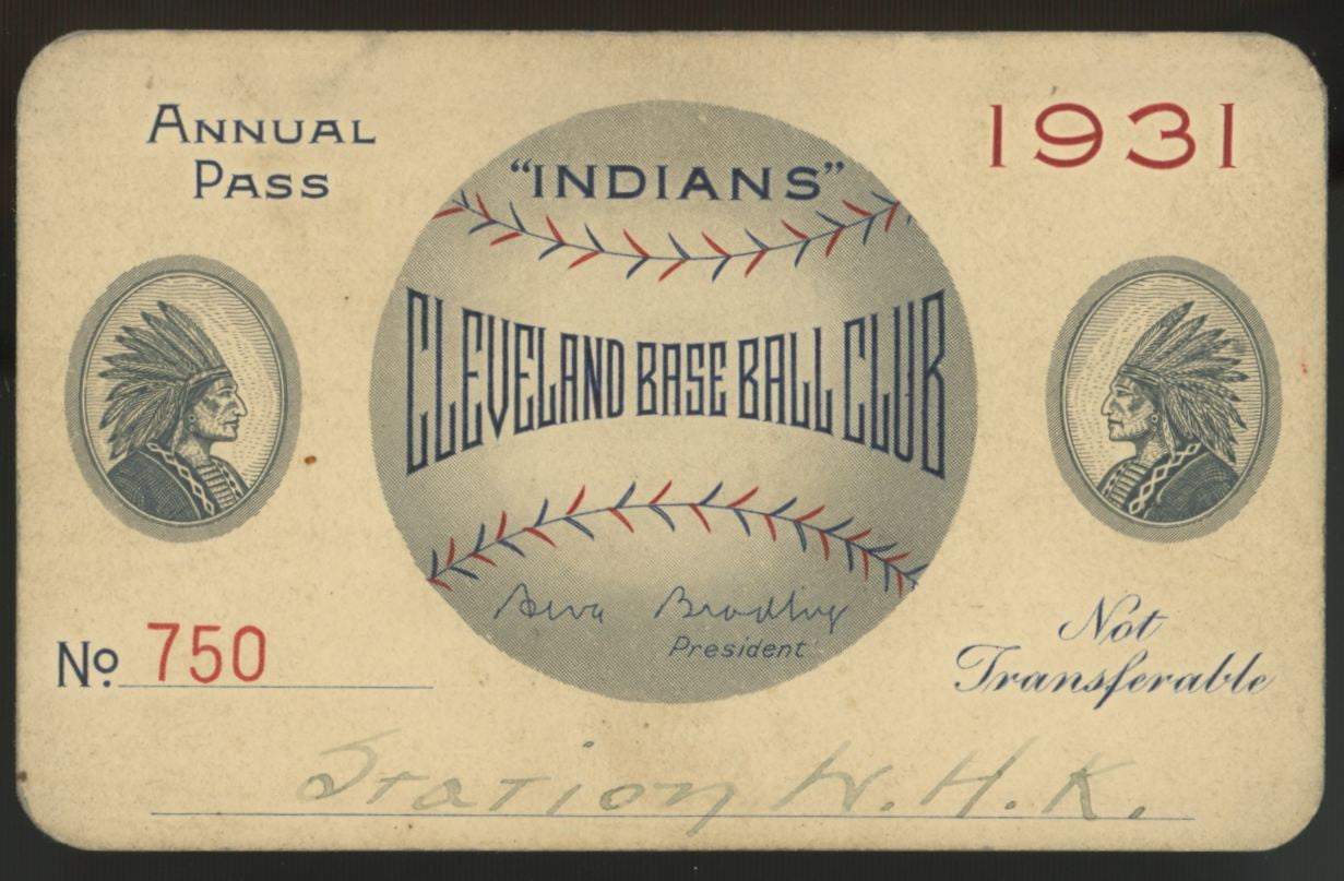1931 Cleveland Indians Baseball Club Annual Media Pass Station W.H.K