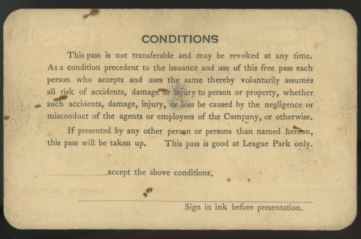 1931 Cleveland Indians Baseball Club Annual Media Pass Station W.H.K