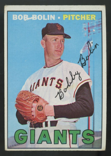 1967 Topps Bob Bolin White Streak #252 VG