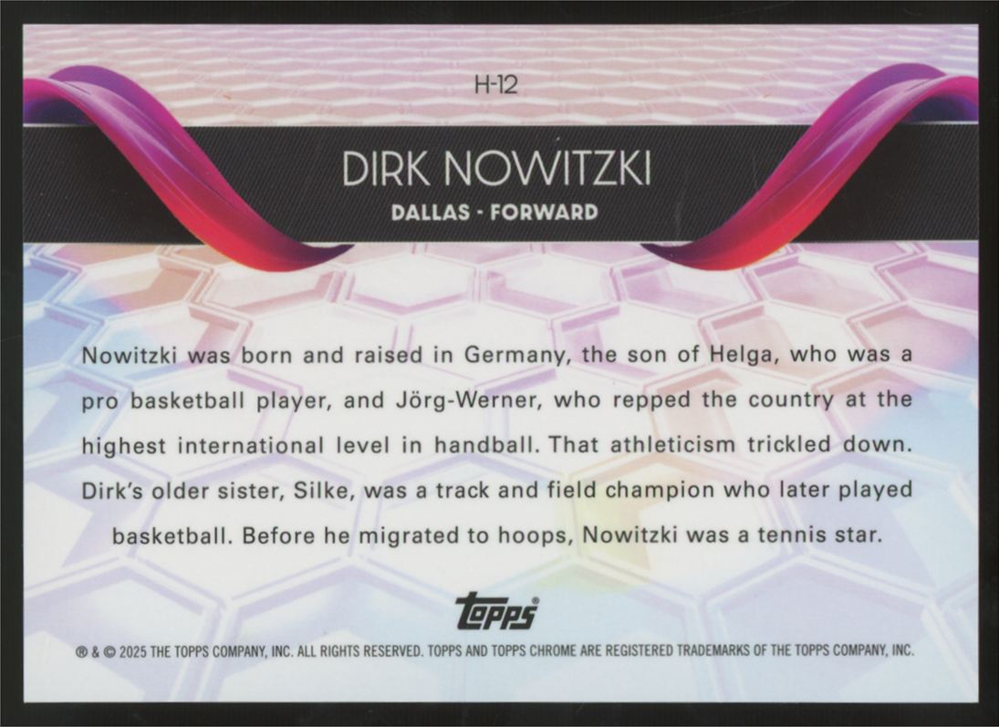 2024-25 Topps Chrome Dirk Nowitzki Helix SSP #H-12