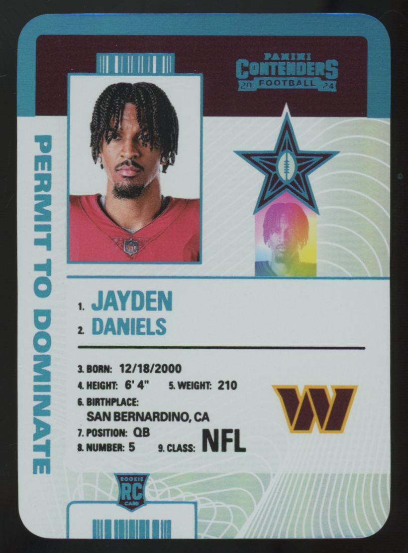 2024 Panini Contenders Jayden Daniels RC Permit To Dominate SSP #3